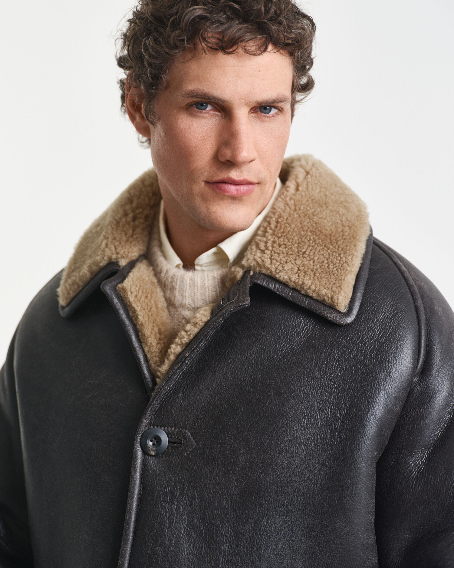 Worn-In Leather Shearling Jacket