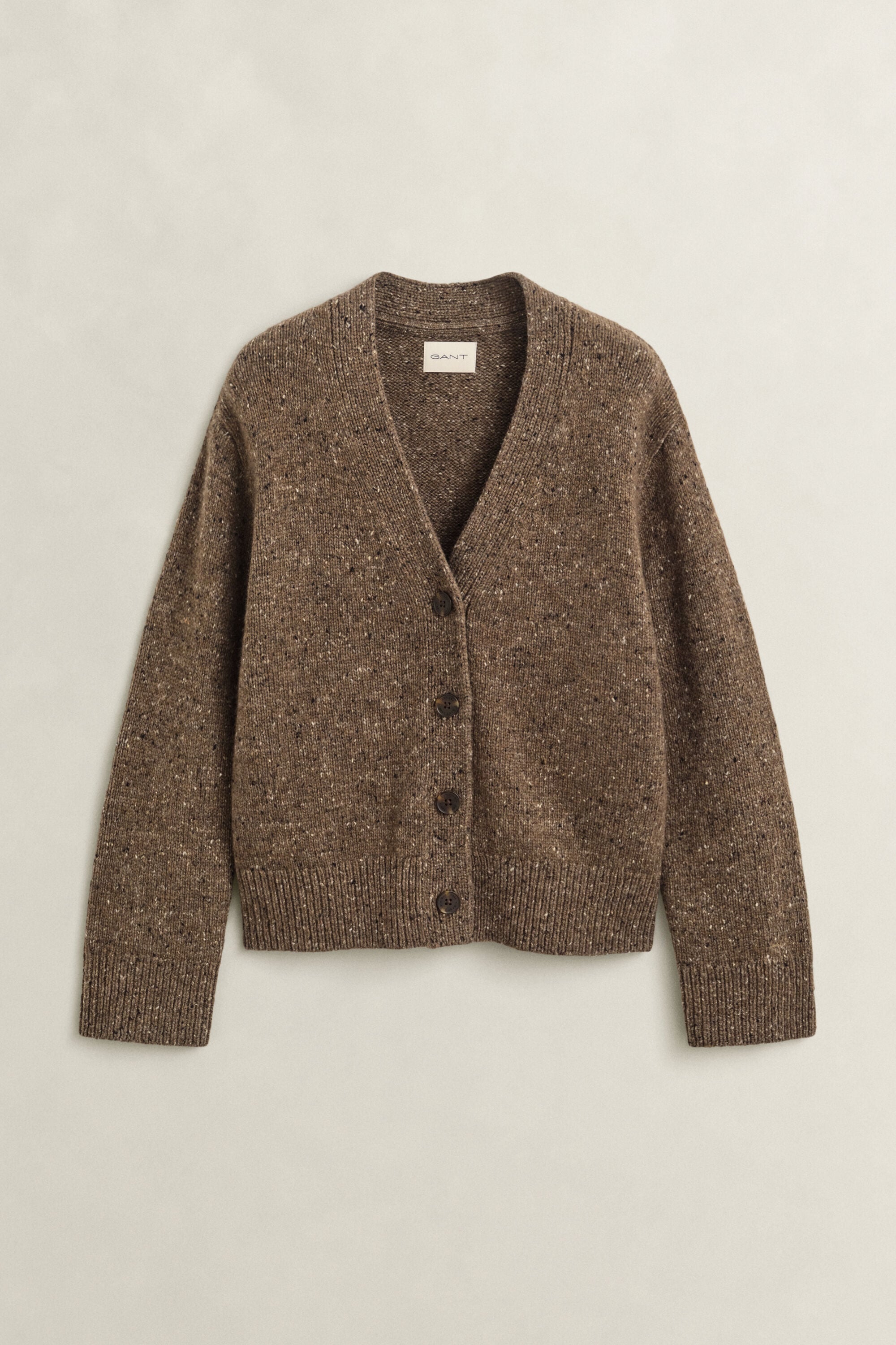 Wool Blend Nepps Cardigan