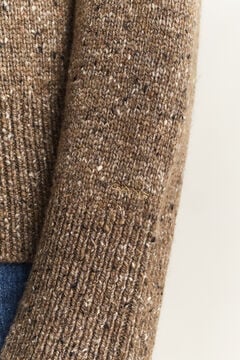 Wool Blend Nepps Sweater — CARAMEL BROWN 3
