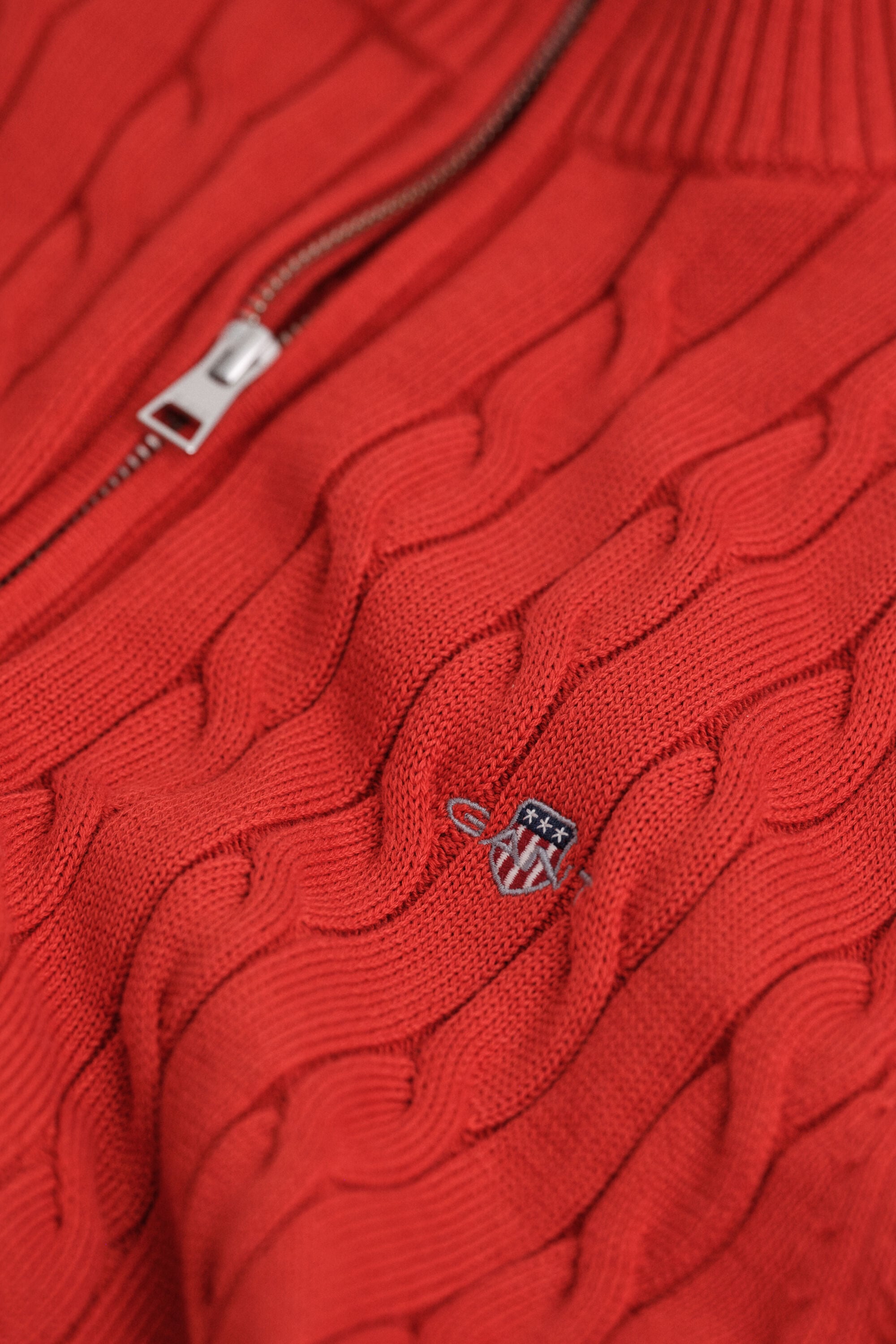 Cotton Cable Knit Half-Zip Sweater