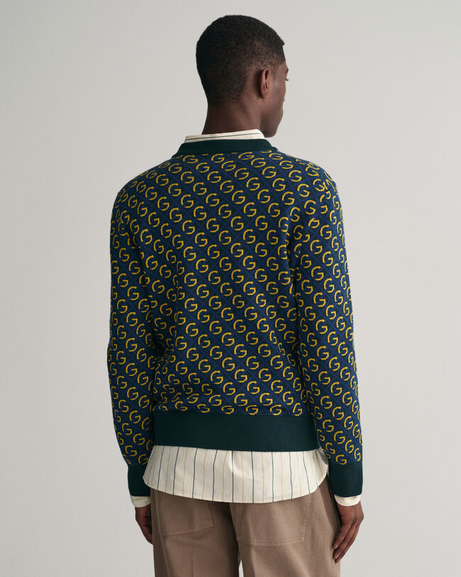 Merino Jacquard V-Neck Sweater - GANT