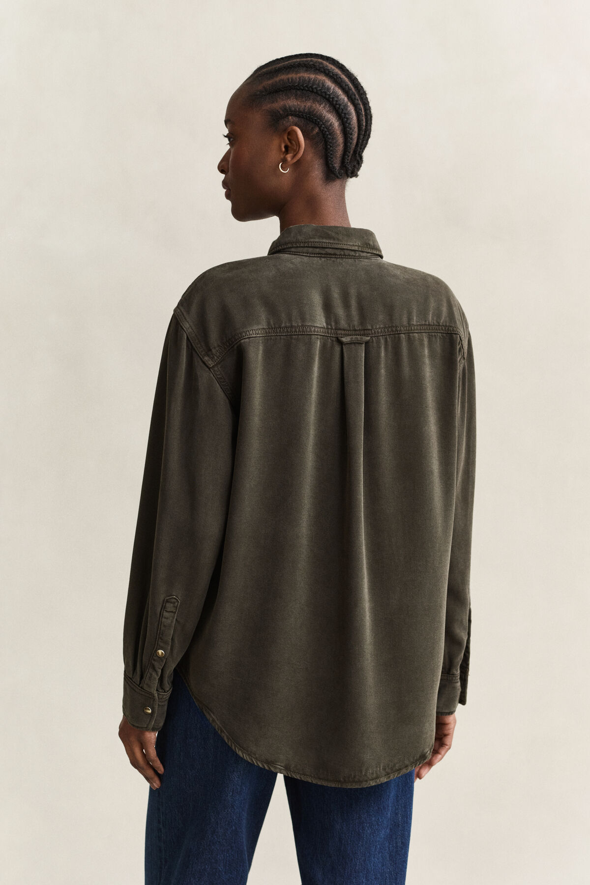 Denim Twill Ranger Shirt — DARK MOSS GREEN