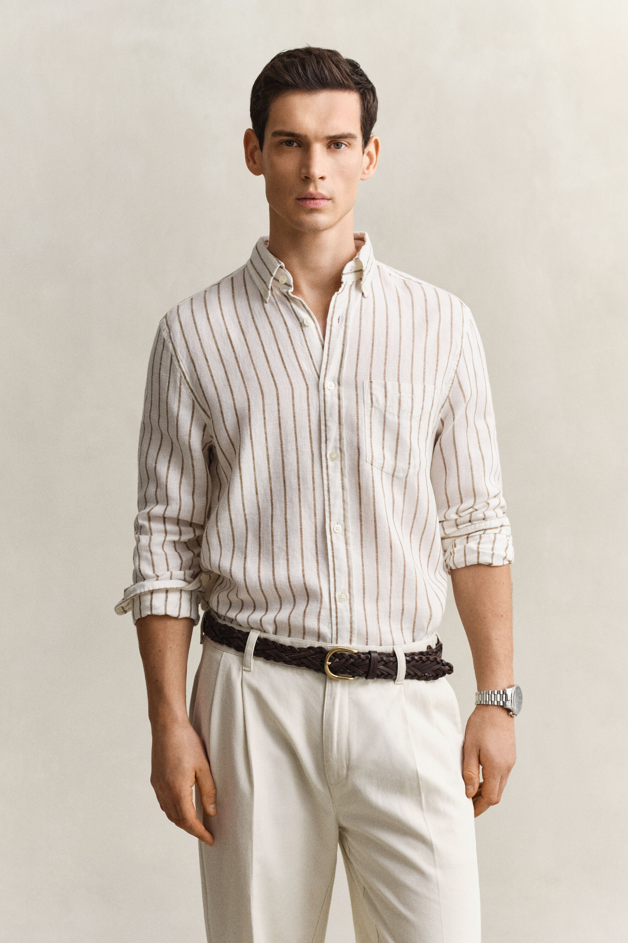 Striped Linen Blend Shirt