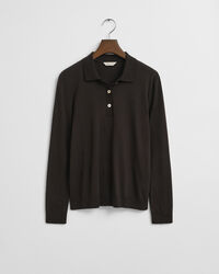Seamless Buttoned Long Sleeve Polo Shirt