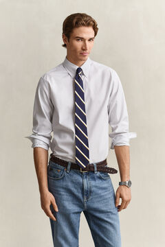 Checked Twill Dress Shirt — WHITE 7