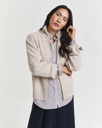 Cable Knit Zip Cardigan