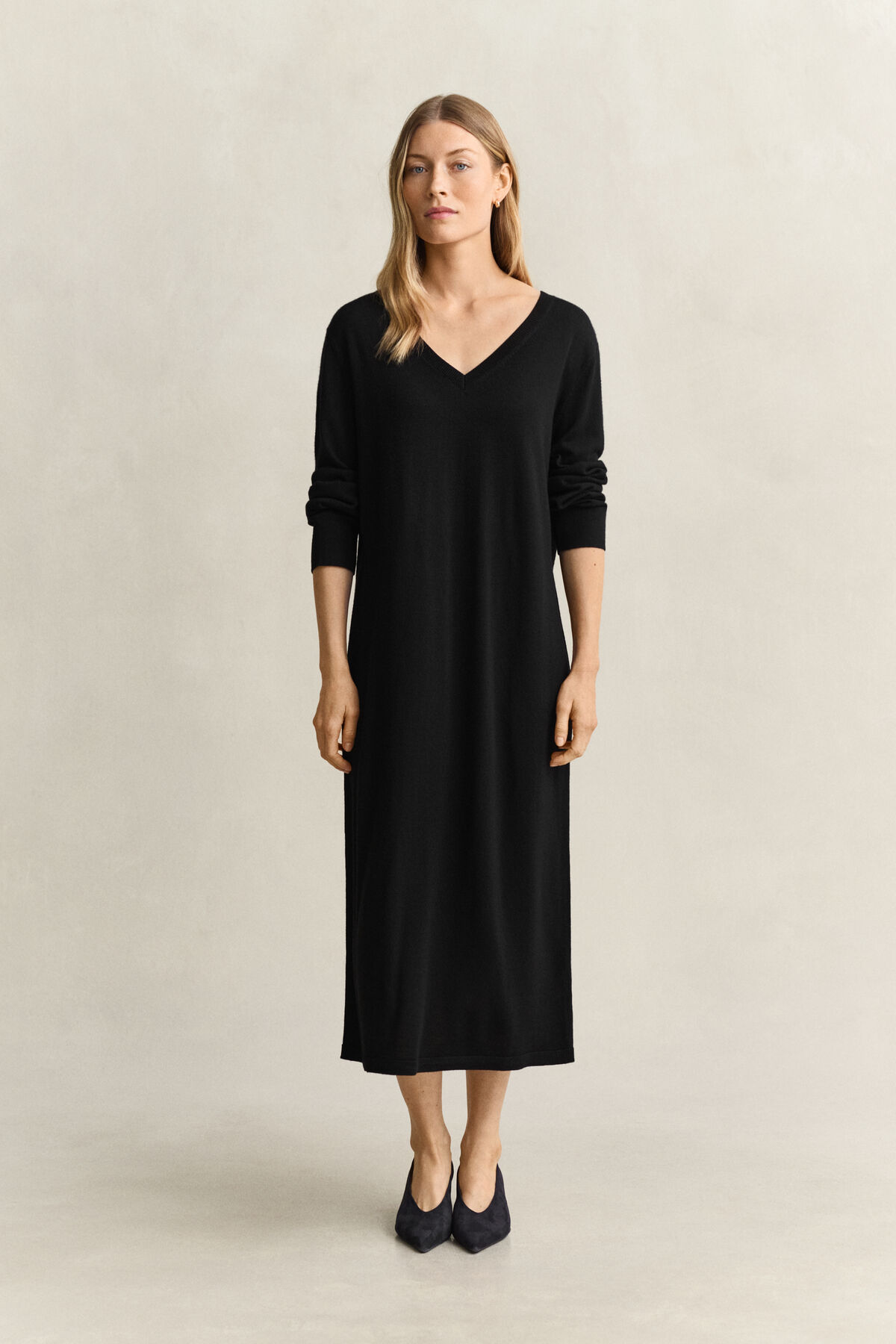 Extra Fine Merino Wool Dress — BLACK