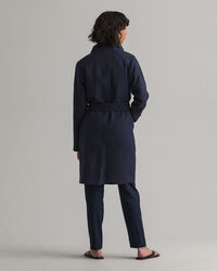 Fluid Linen Blend Belted Coat
