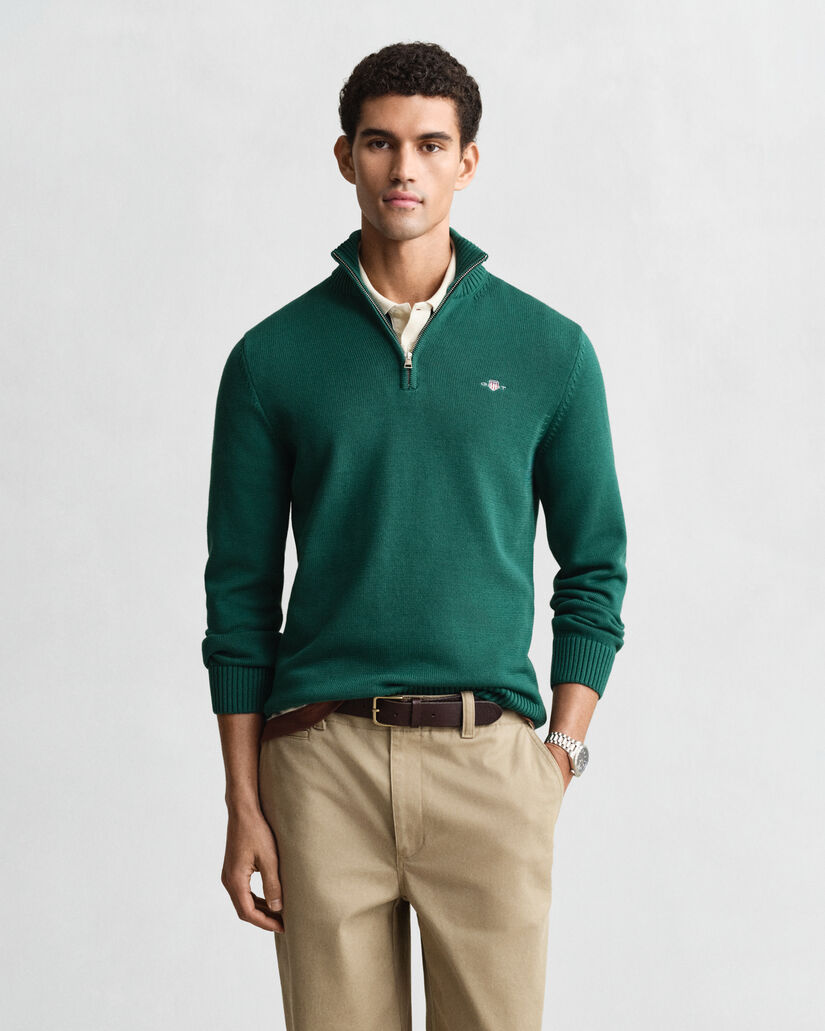 Casual Cotton Half-Zip Sweater