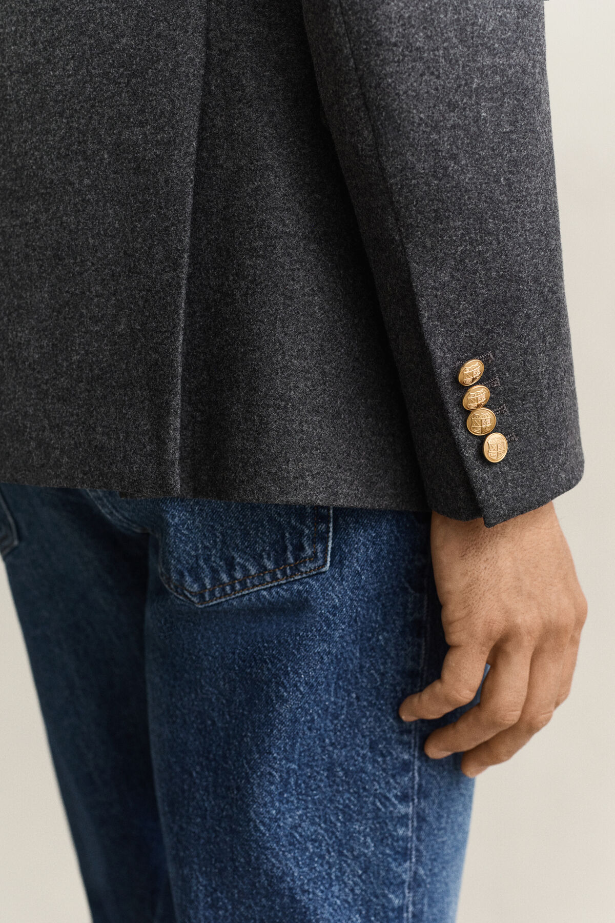 Classic Flannel Wool Club Blazer — DUSKY ANTHRACITE