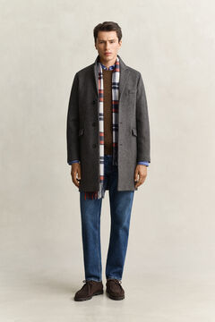 Two-Toned Wool Coat — BLACK GREY 8