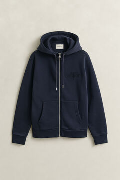 Tonal Shield Zip Hoodie — EVENING BLUE 1
