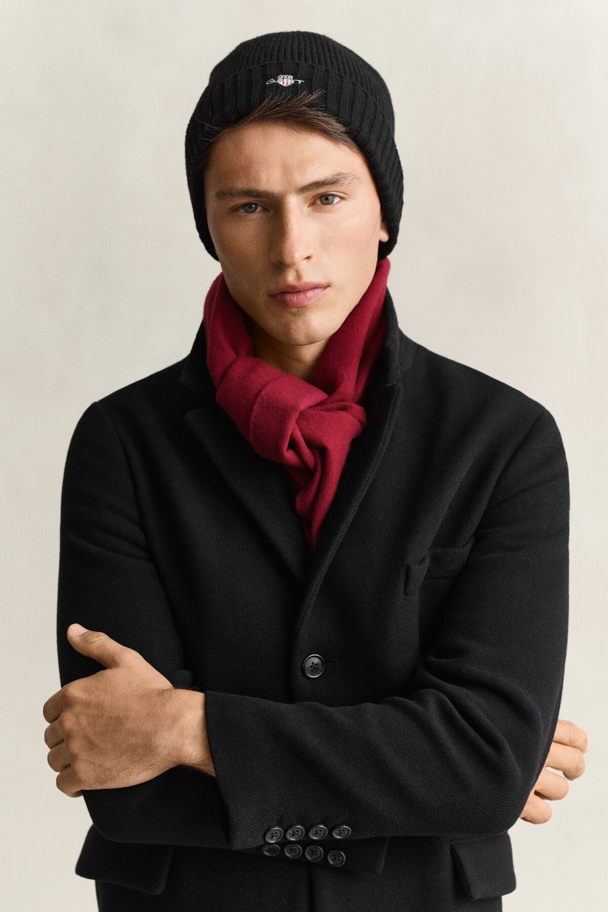 Shield Wool Beanie — BLACK