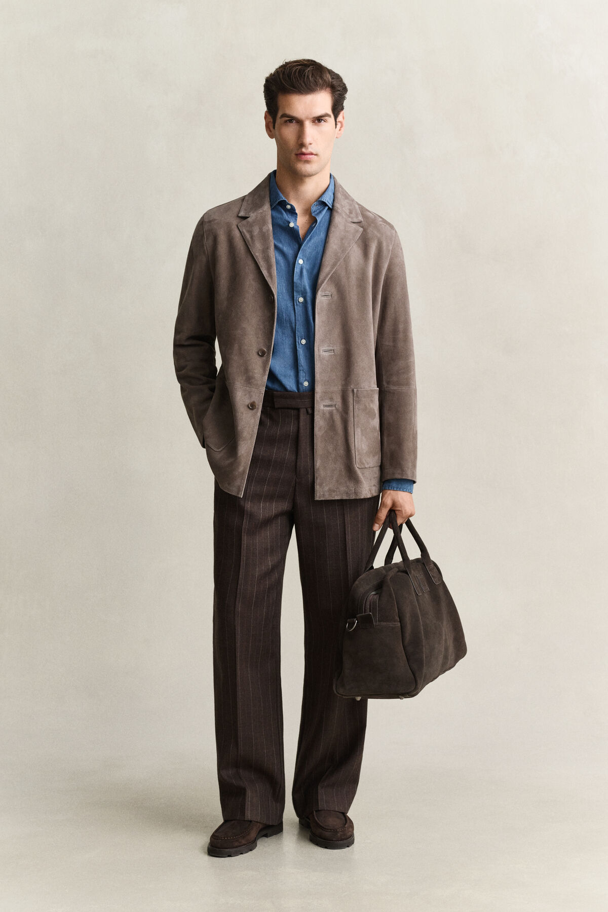 Suede Blazer — FADED TAUPE