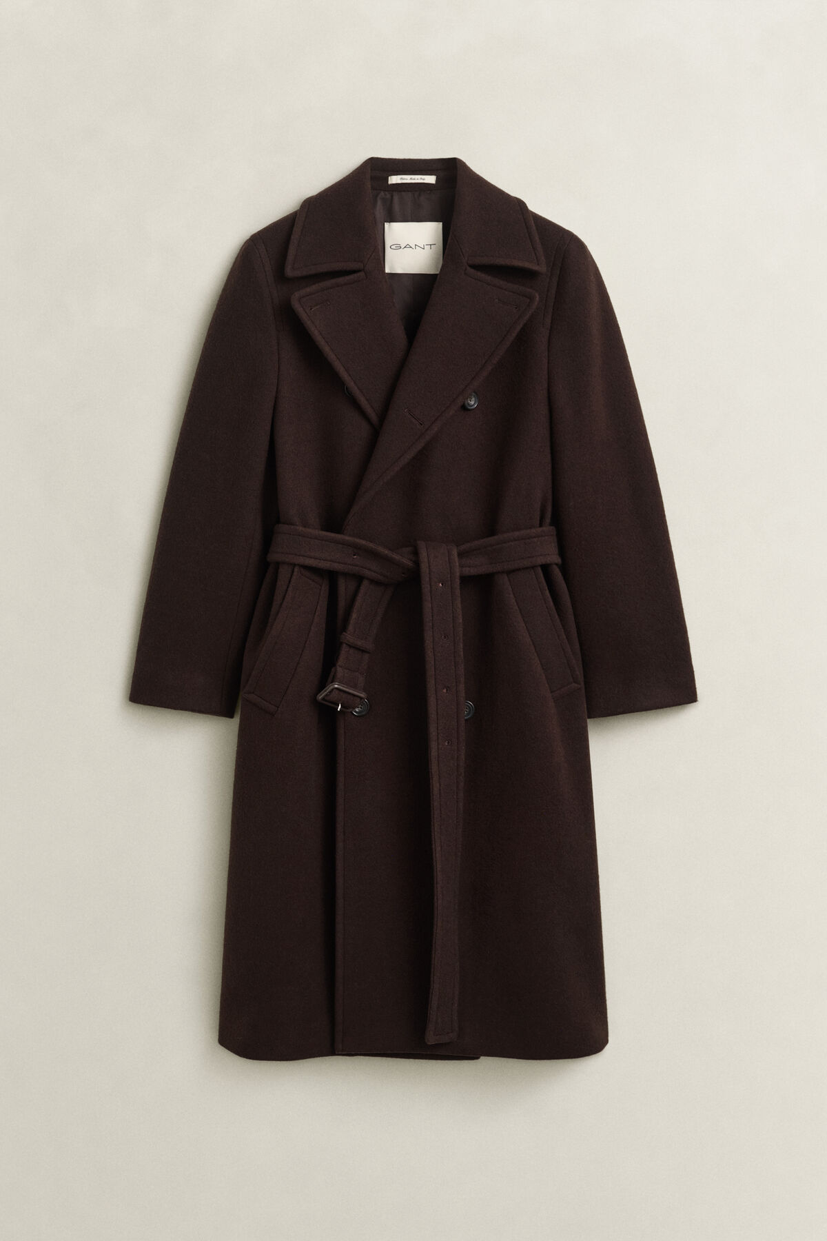 Utility Belted Coat — BLACK BROWN