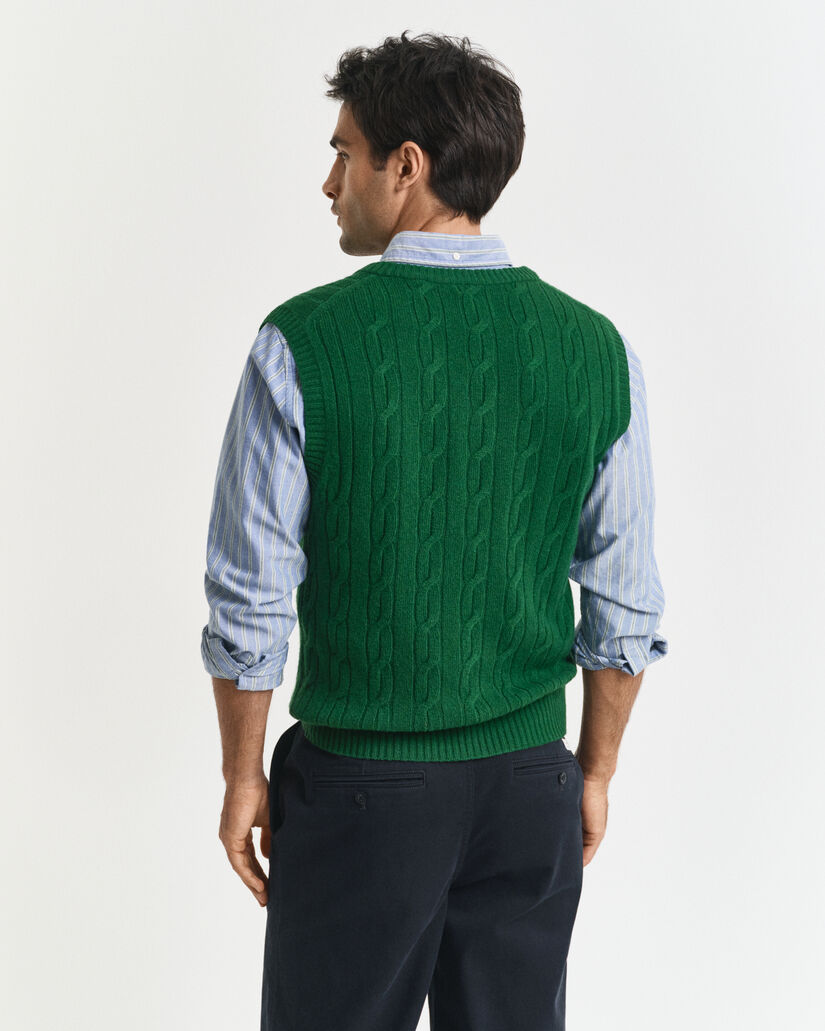 Lambswool Cable Knit Vest