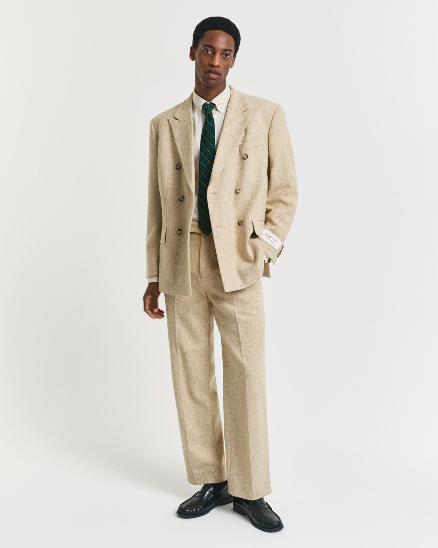 Relaxed Fit Nepps Herringbone Suit Jacket
