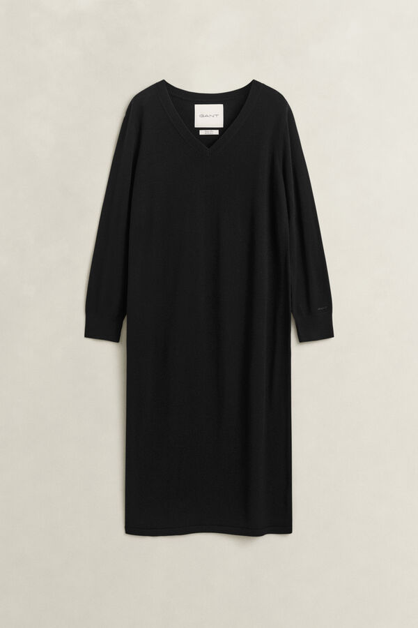 Extra Fine Merino Wool Dress — BLACK