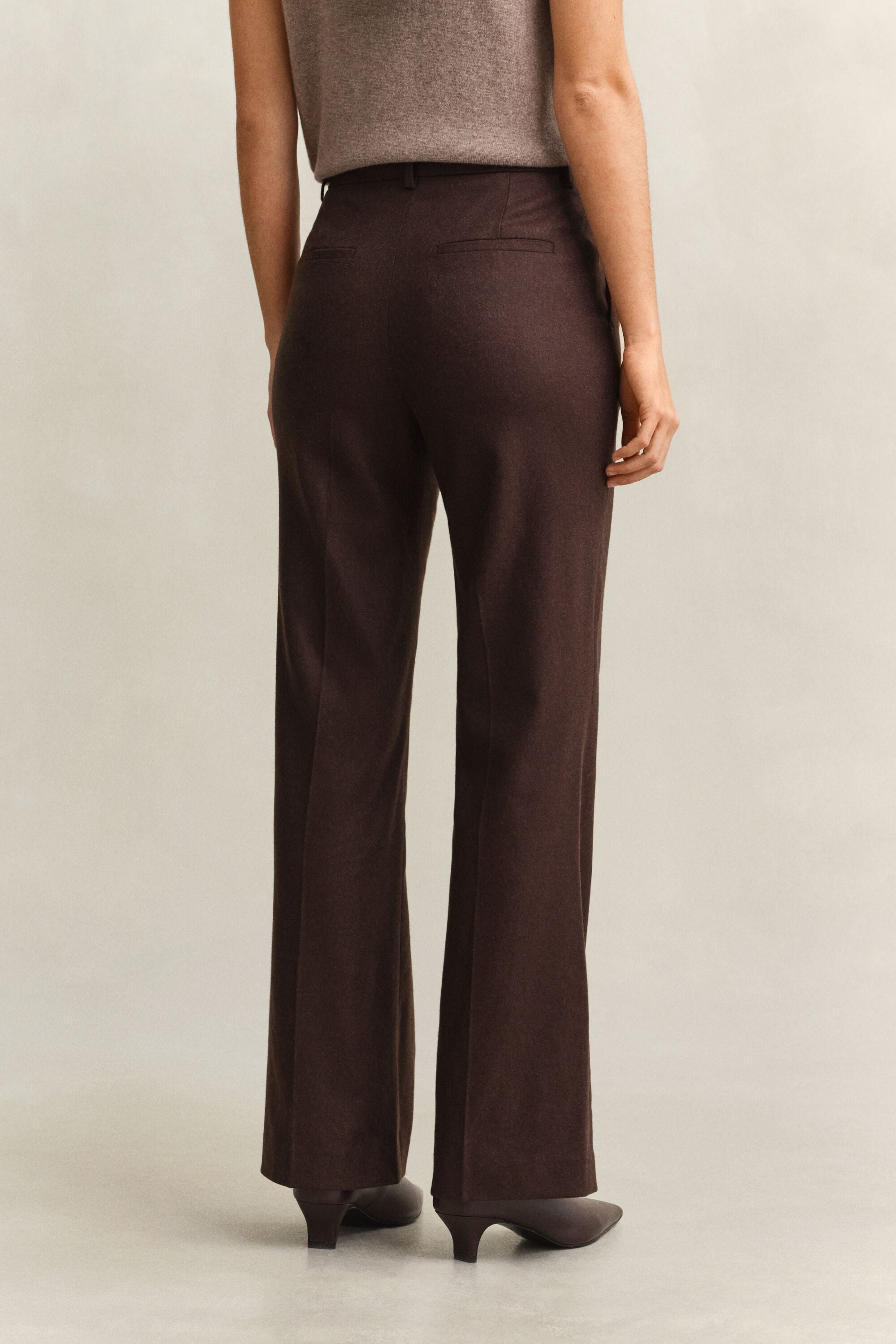 Slim Flared Flannel Pants