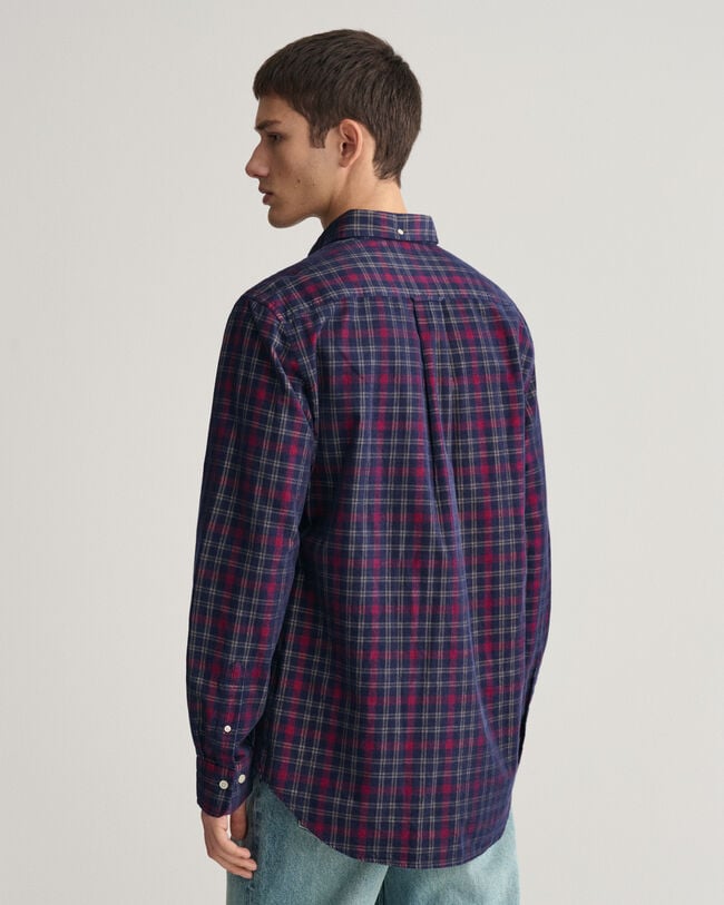 Regular Fit Checked Corduroy Shirt