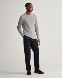 Rib Texture Crew Neck Sweater