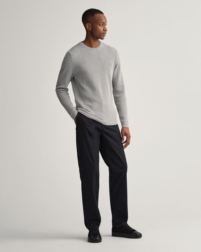 Rib Texture Crew Neck Sweater