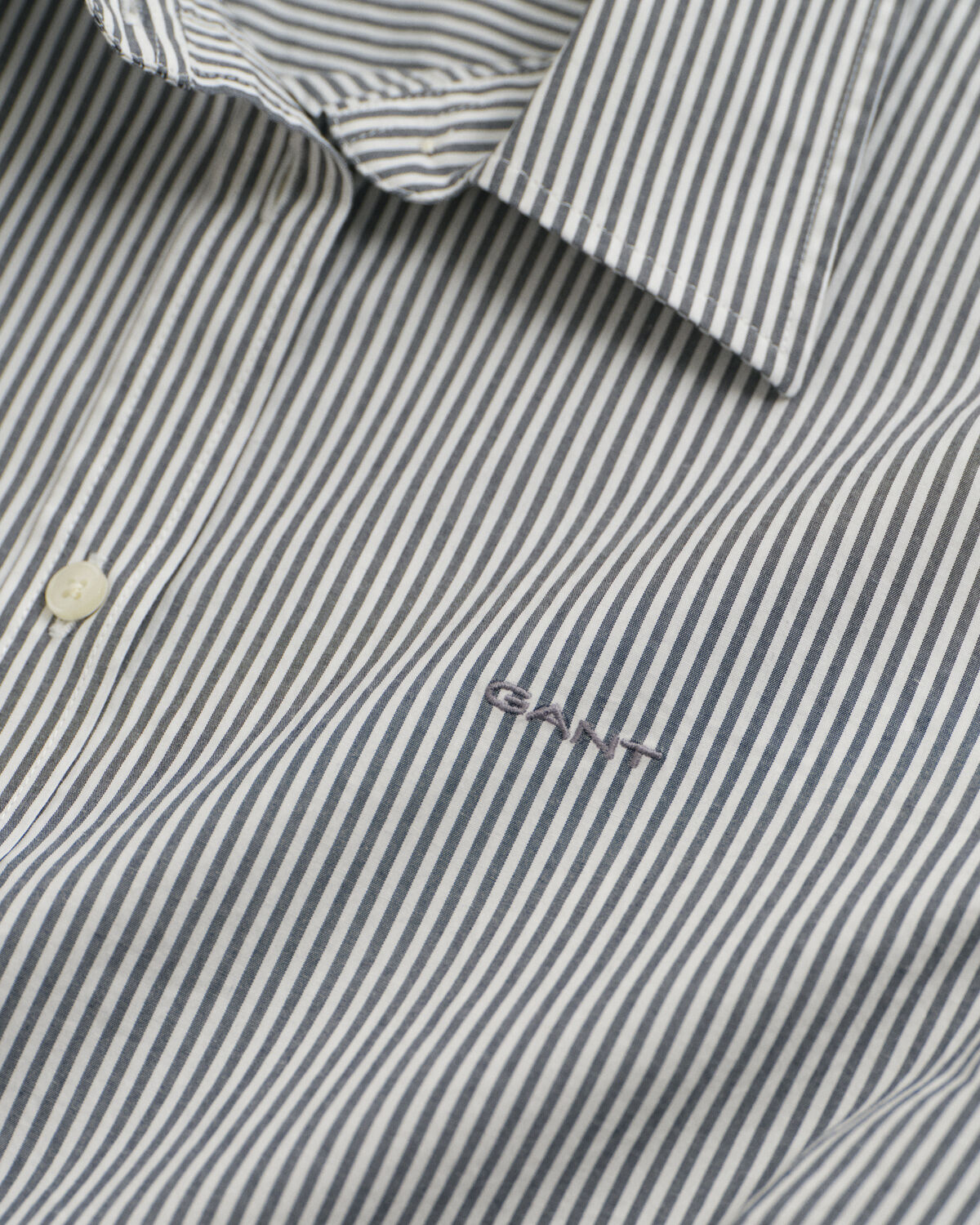 Striped Poplin Shirt — EVENING BLUE
