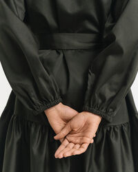 Cotton Satin Long Sleeve Dress