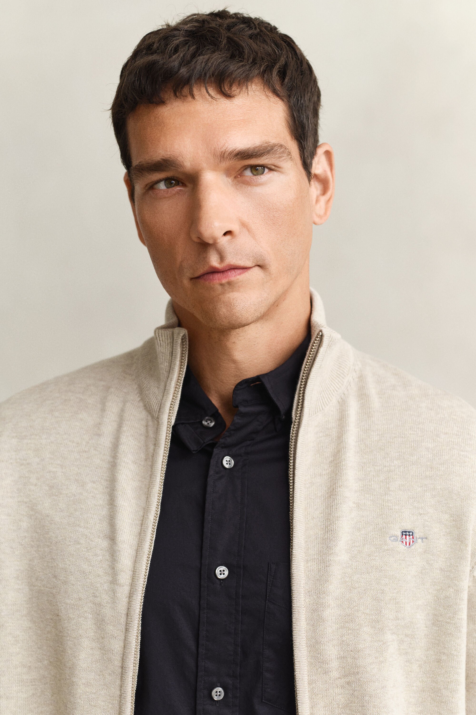 Casual Cotton Zip Cardigan