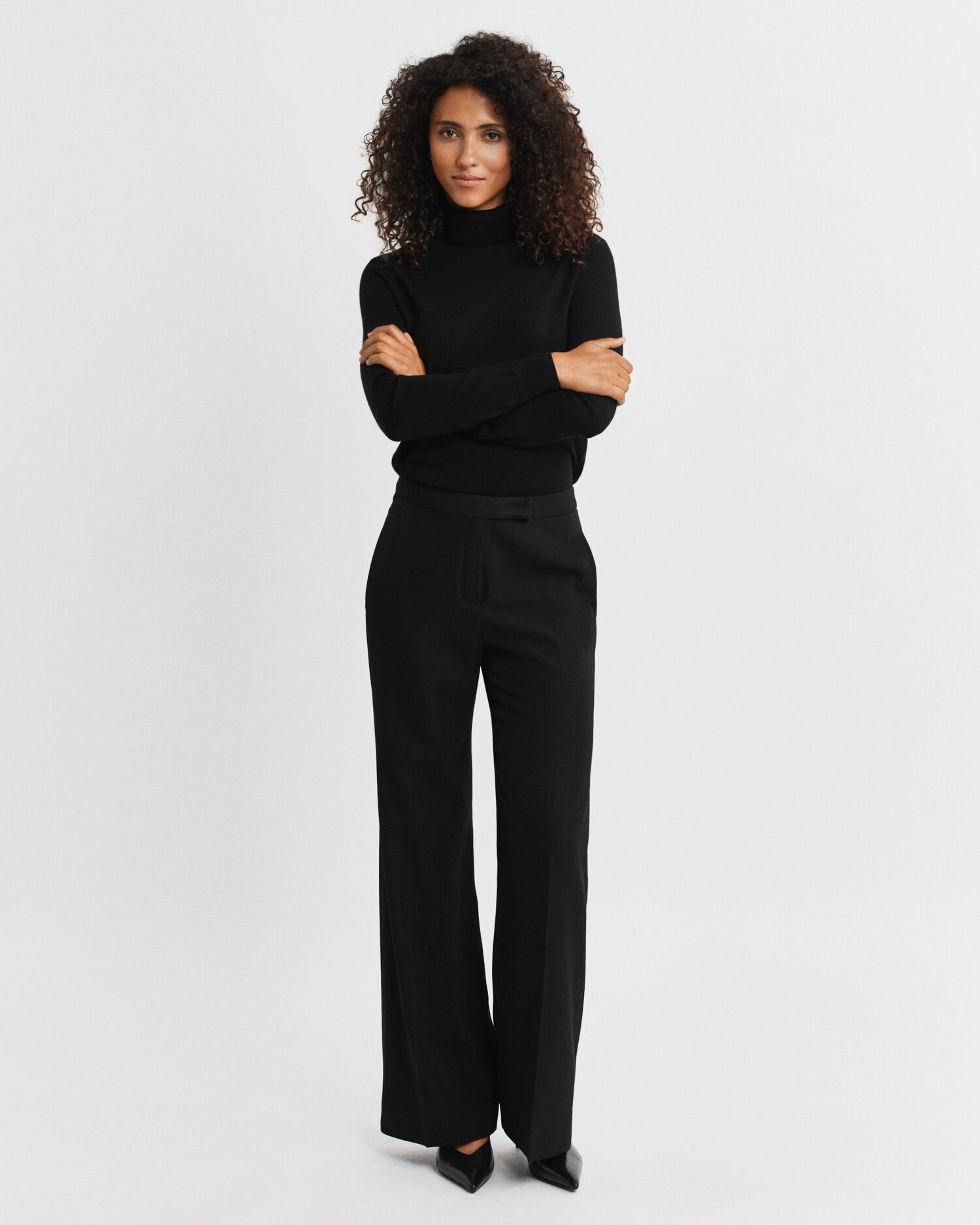Wool Blend Flared Tuxedo Pants