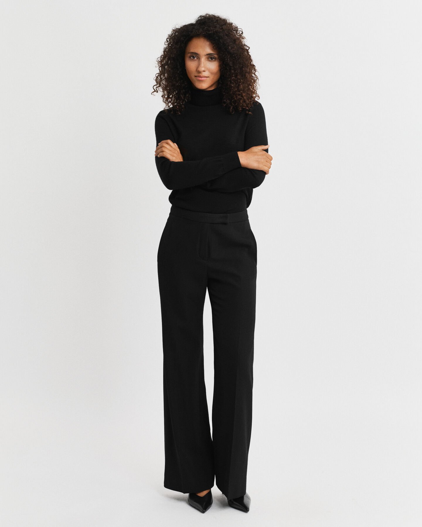 Wool Blend Flared Tuxedo Pants