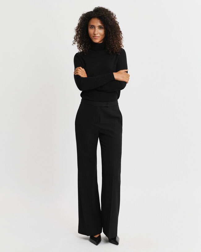Wool Blend Flared Tuxedo Pants