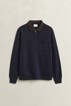 Half Zip Rugger — EVENING BLUE 1