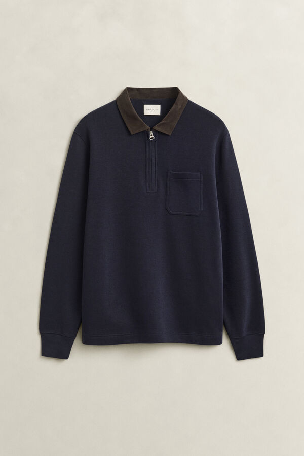 Half Zip Rugger — EVENING BLUE