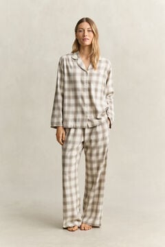 Checked Flannel Pajama Set — MIST TAUPE 7