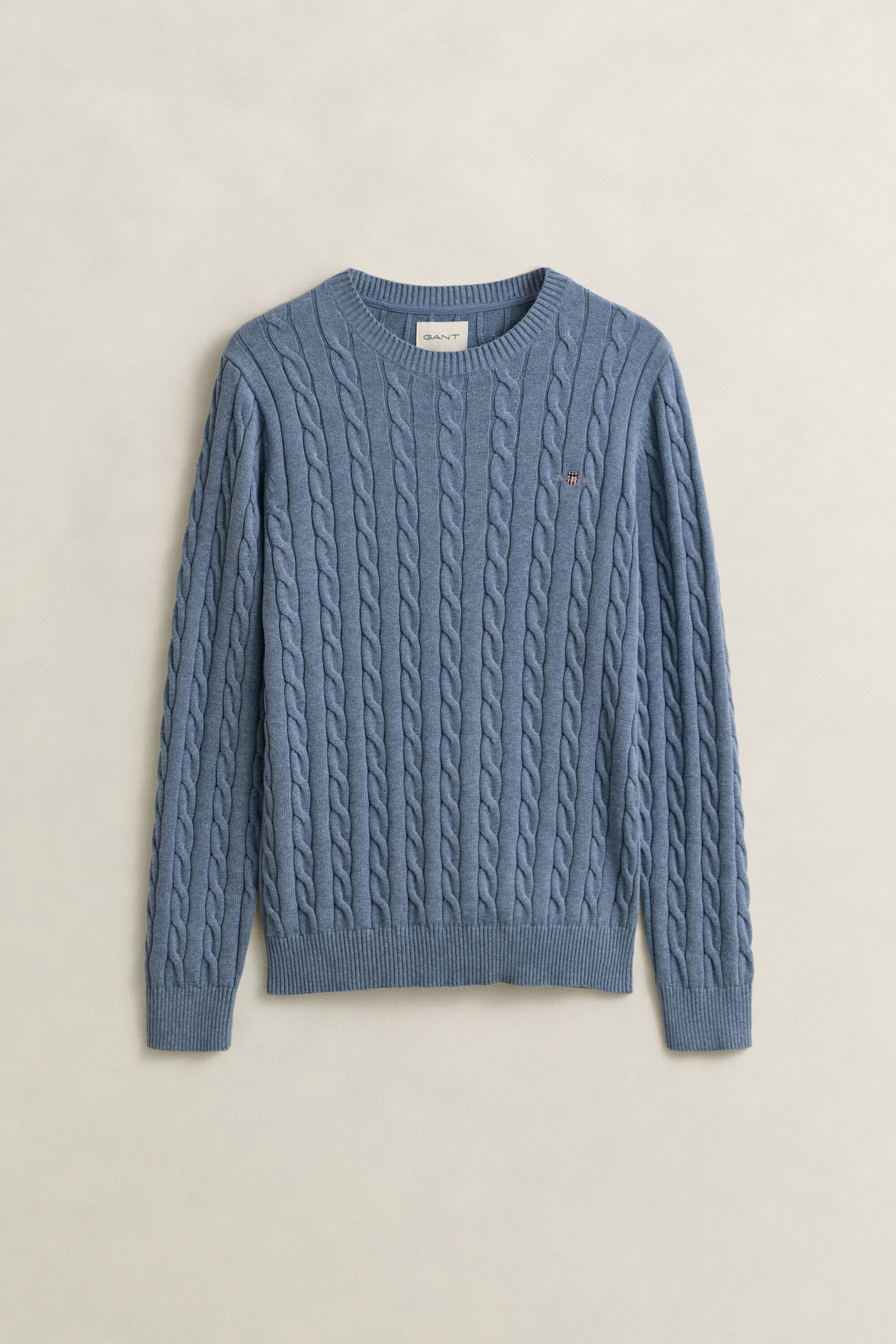 Cotton Cable Knit Crew Neck Sweater