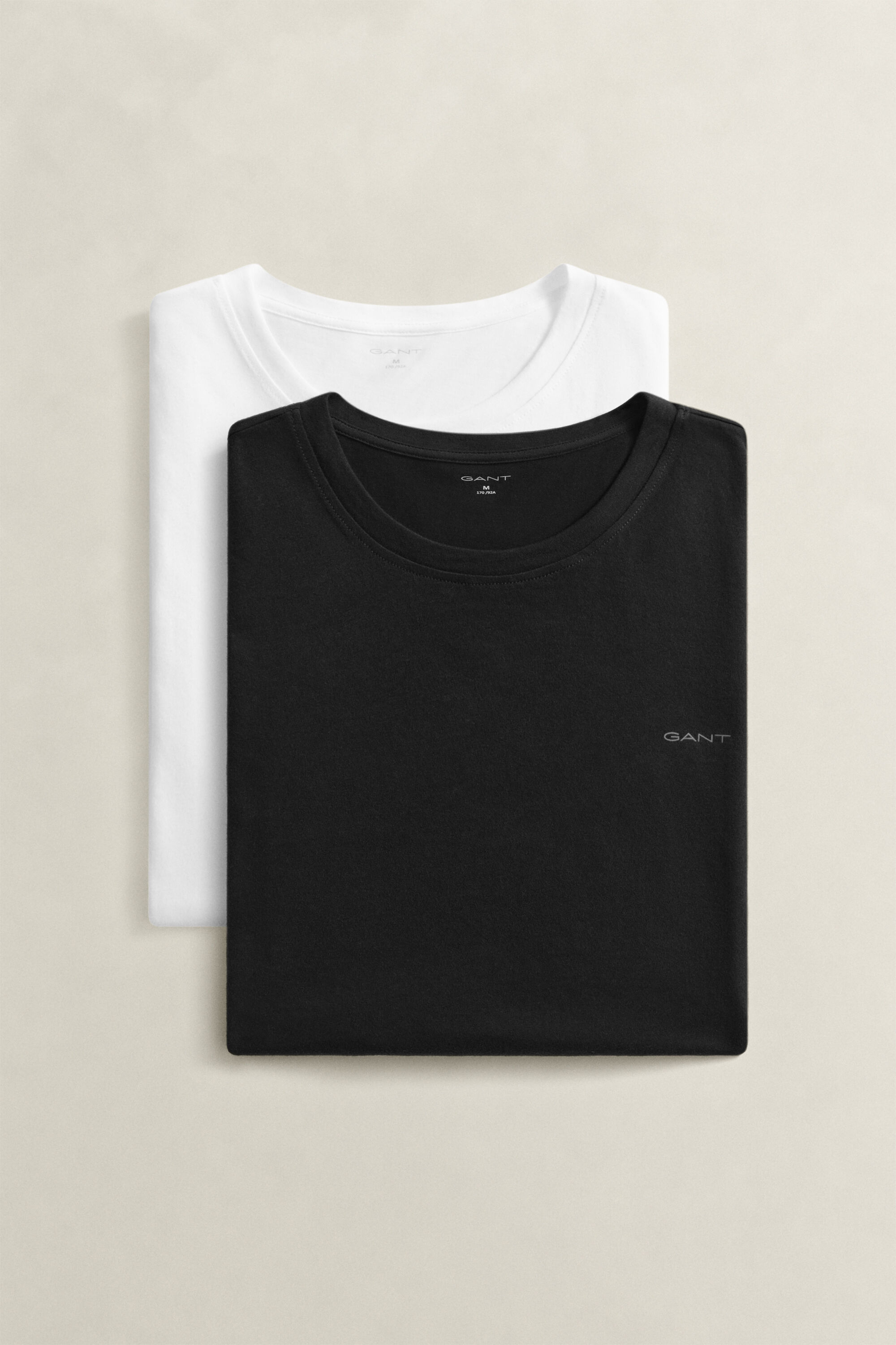 2-Pack Crew Neck T-Shirts — BLACK / WHITE