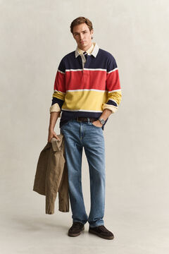 Relaxed Striped Rugger — EVENING BLUE 6