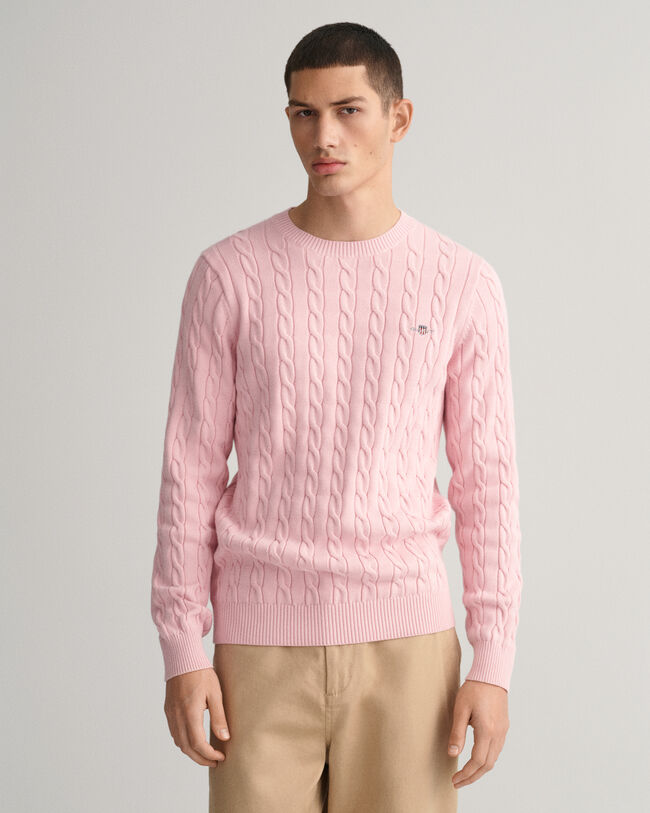 Gant Multi Color Texture Round Neck Sweater Pink