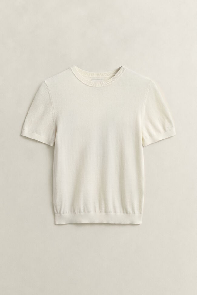 Lightweight Knit Short Sleeve Crew Neck Sweater