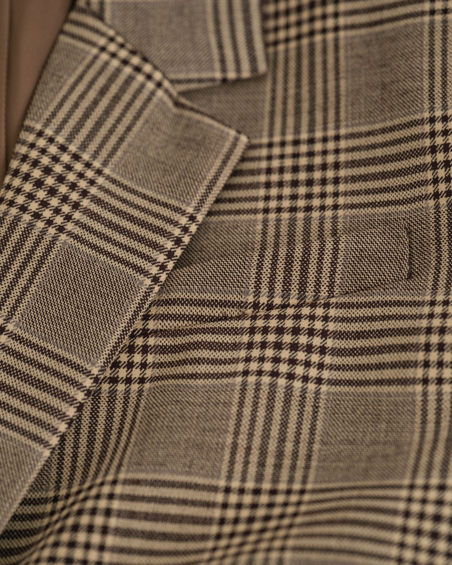 Regular Fit Checked Wool Blend Blazer