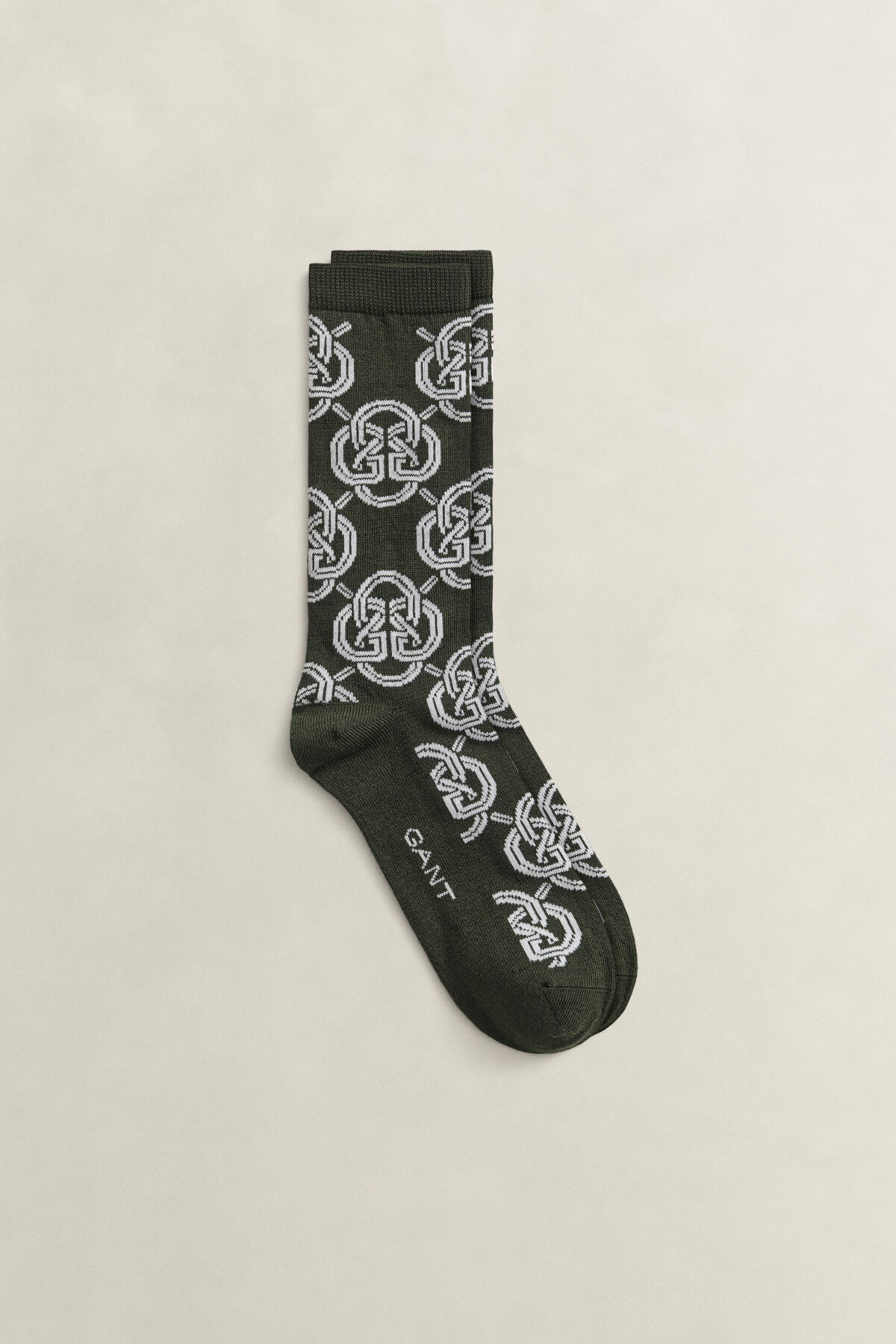 Monogram Socks — MOSSY GREEN