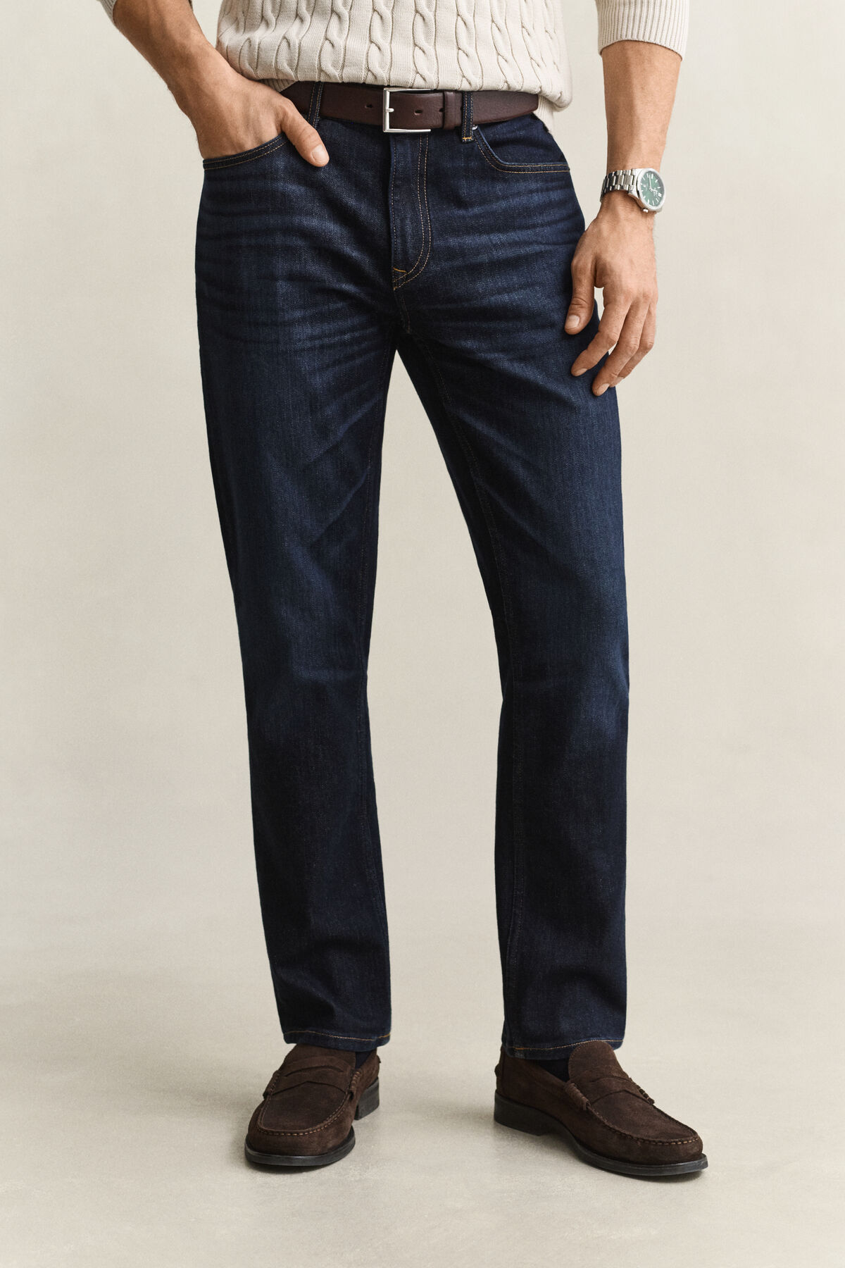 Regular Jeans — DARK BLUE BROKEN IN