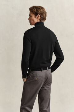 Merino Wool Half-Zip Sweater — BLACK 2