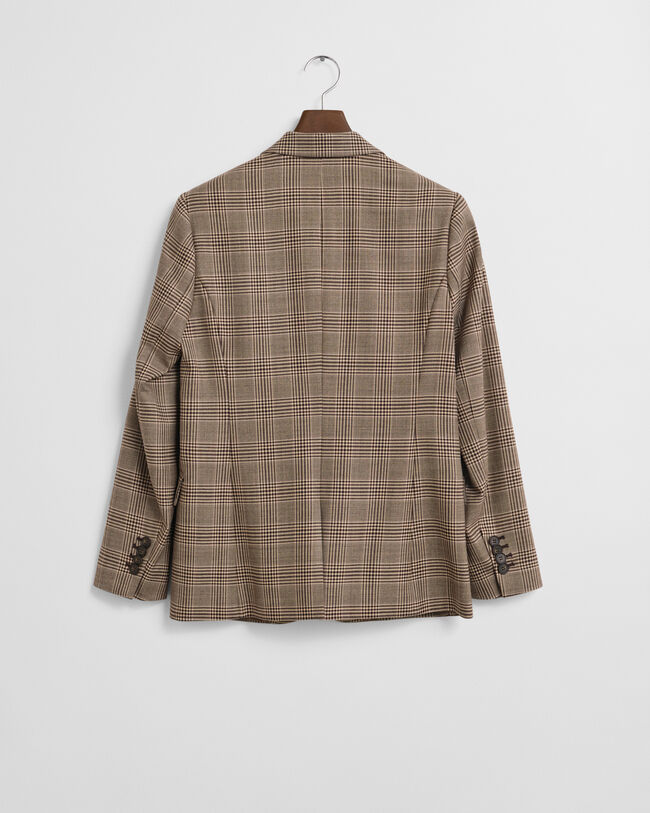 Regular Fit Checked Wool Blend Blazer
