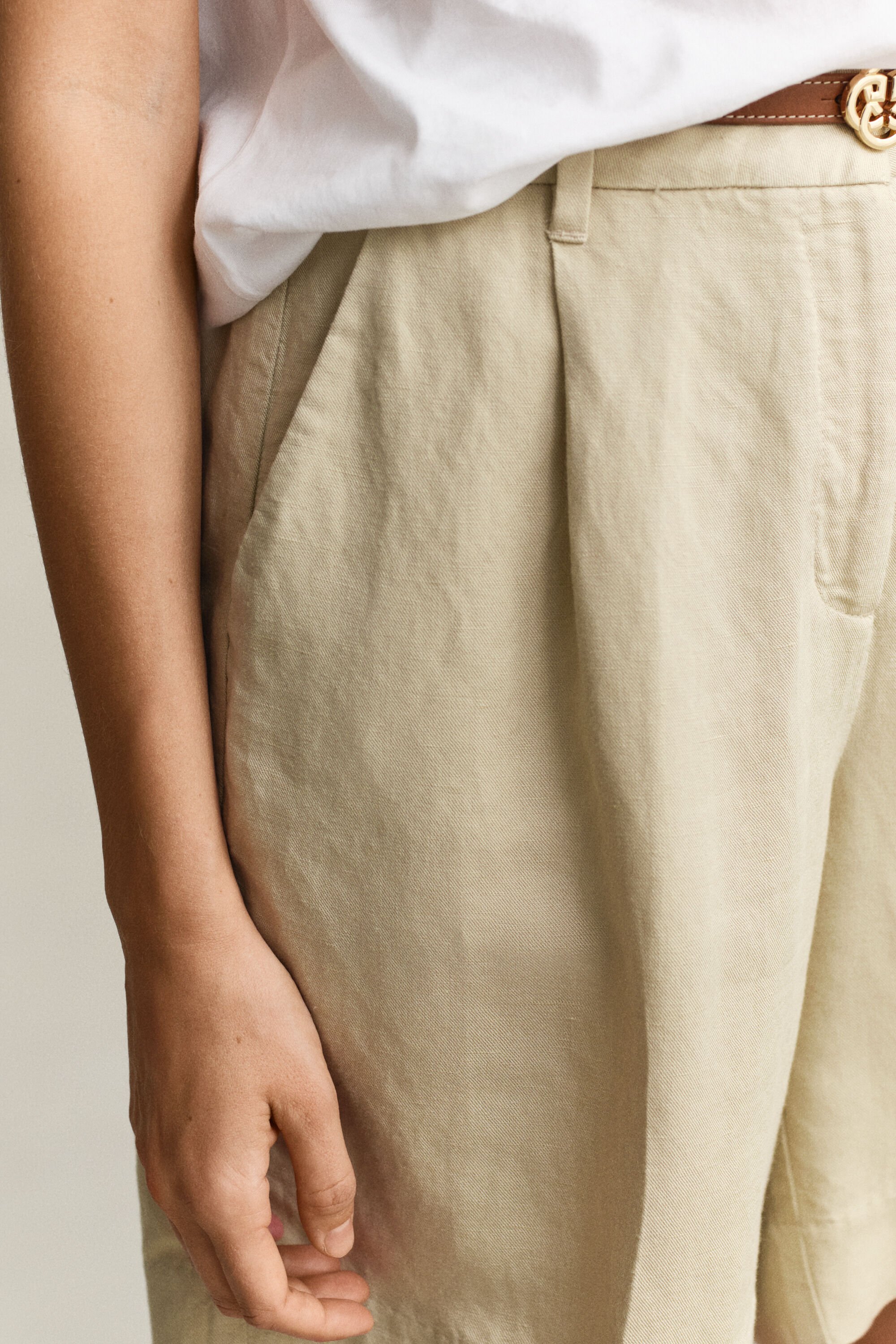 Tailored Linen Blend Shorts