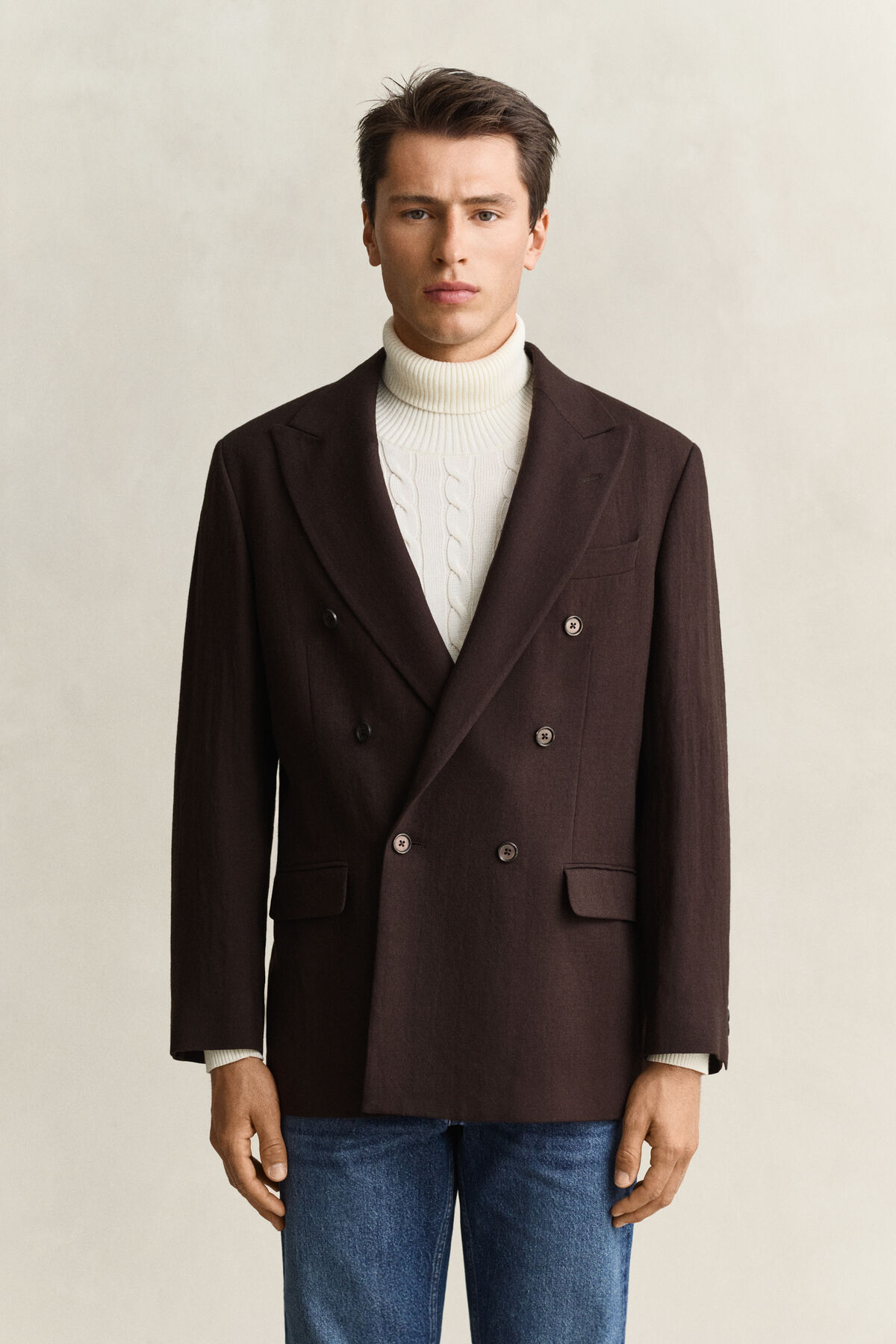 Wool Suit Jacket — SHADOW BROWN