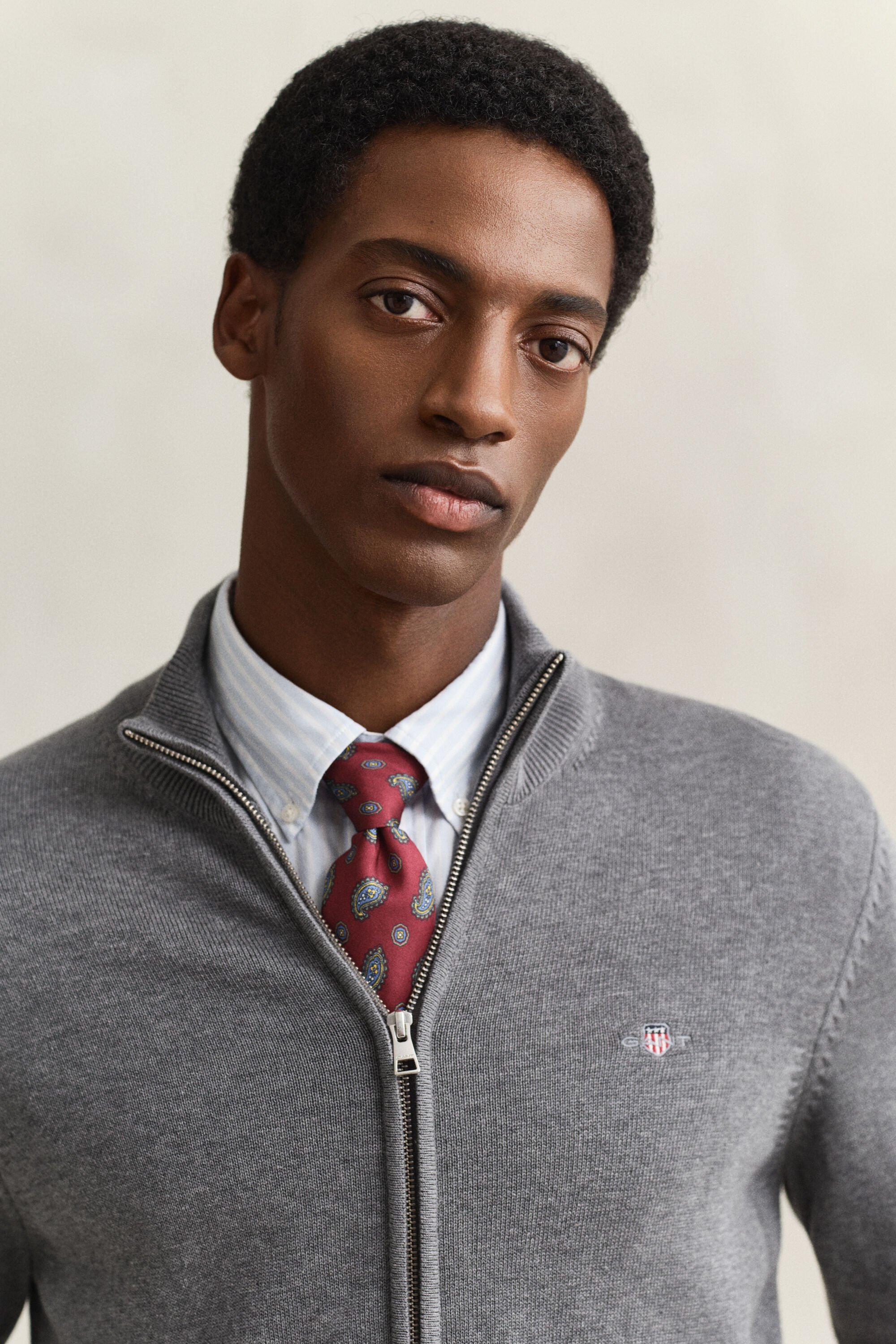 Casual Cotton Zip Cardigan