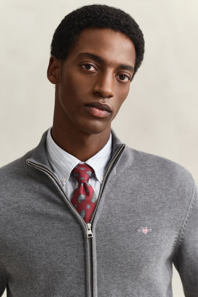 Casual Cotton Zip Cardigan