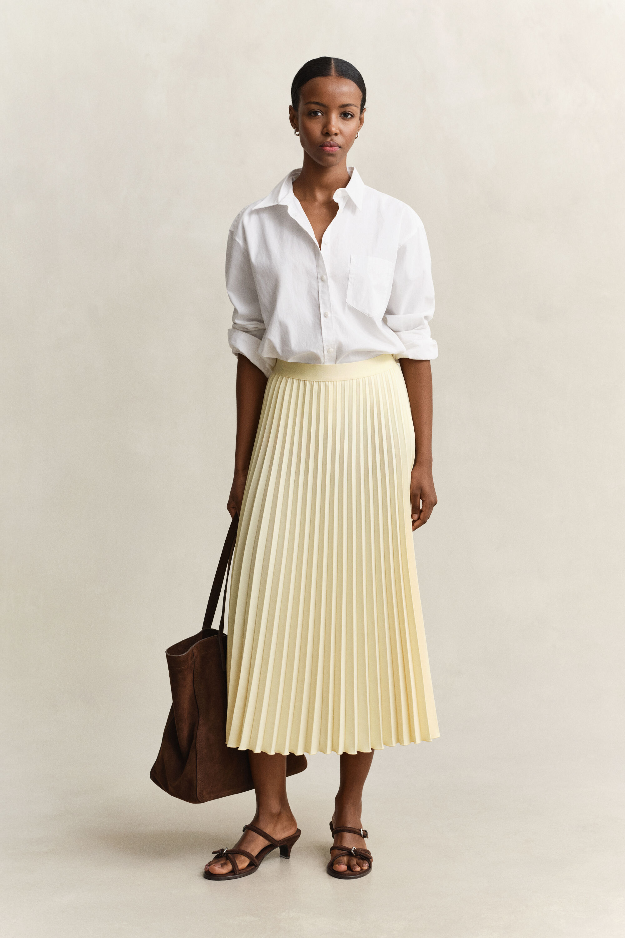 Pleated Midi Skirt